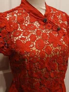 Self-Portrait Peach Satin Lined Garment